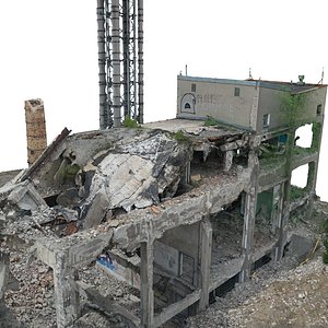 Demolished factory Building Ultra HD 16K 3D model