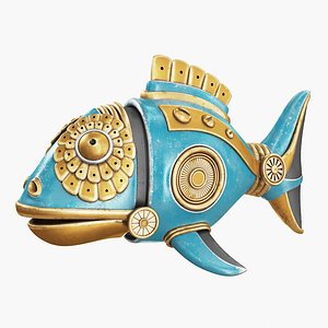 steampunk fish figurine 3D model