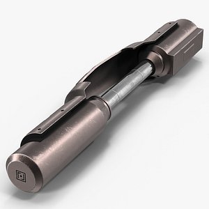 anodized ram hydraulic cylinder 3d model