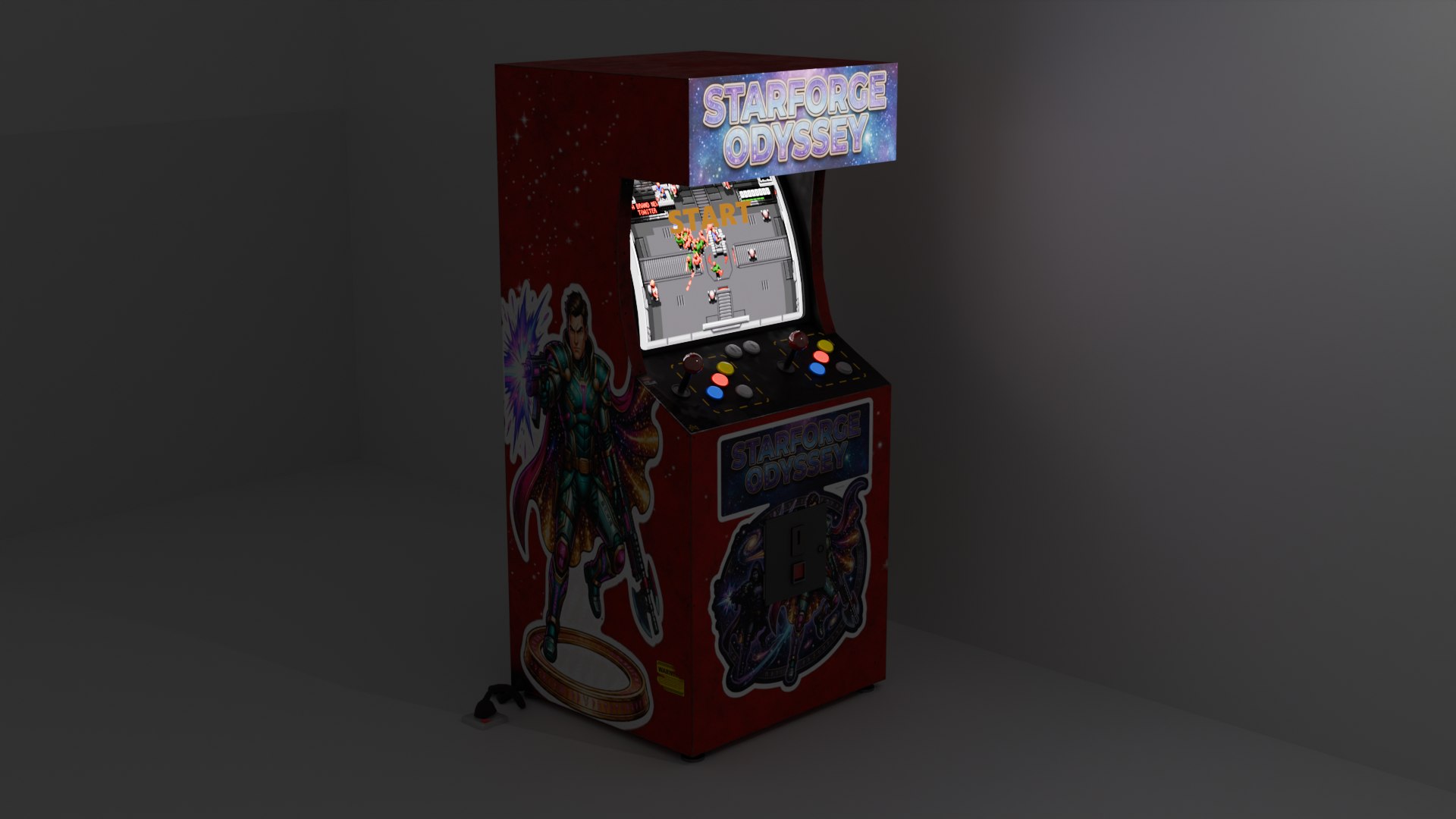 3D Retro Arcade Machine Low-poly - TurboSquid 2553891