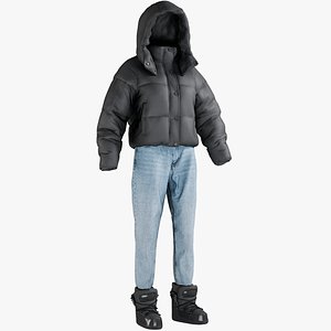 Women's Jeans Winter Boots Down Jacket 1