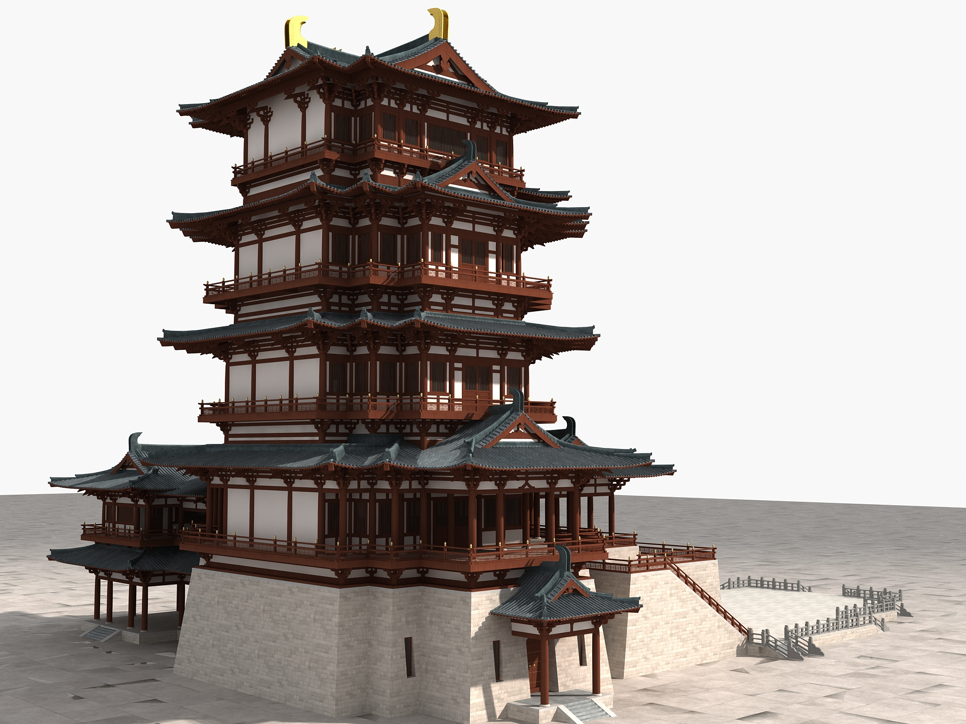 Chinese Ancient City Tower 2 3D - TurboSquid 1806935