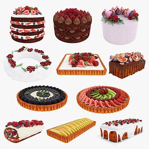 3D Fruit berry cake collection 4