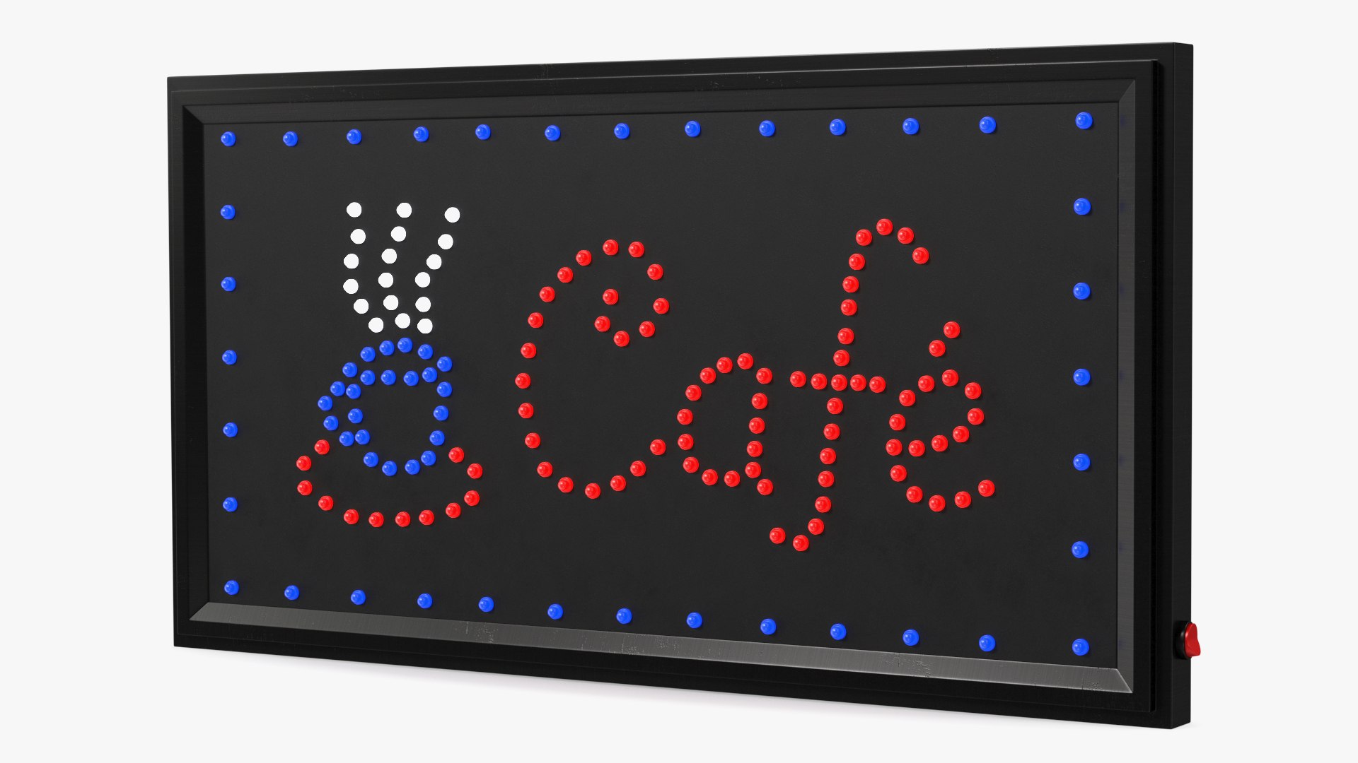 Classic LED Cafe Light Board Sign ON 3D model preview