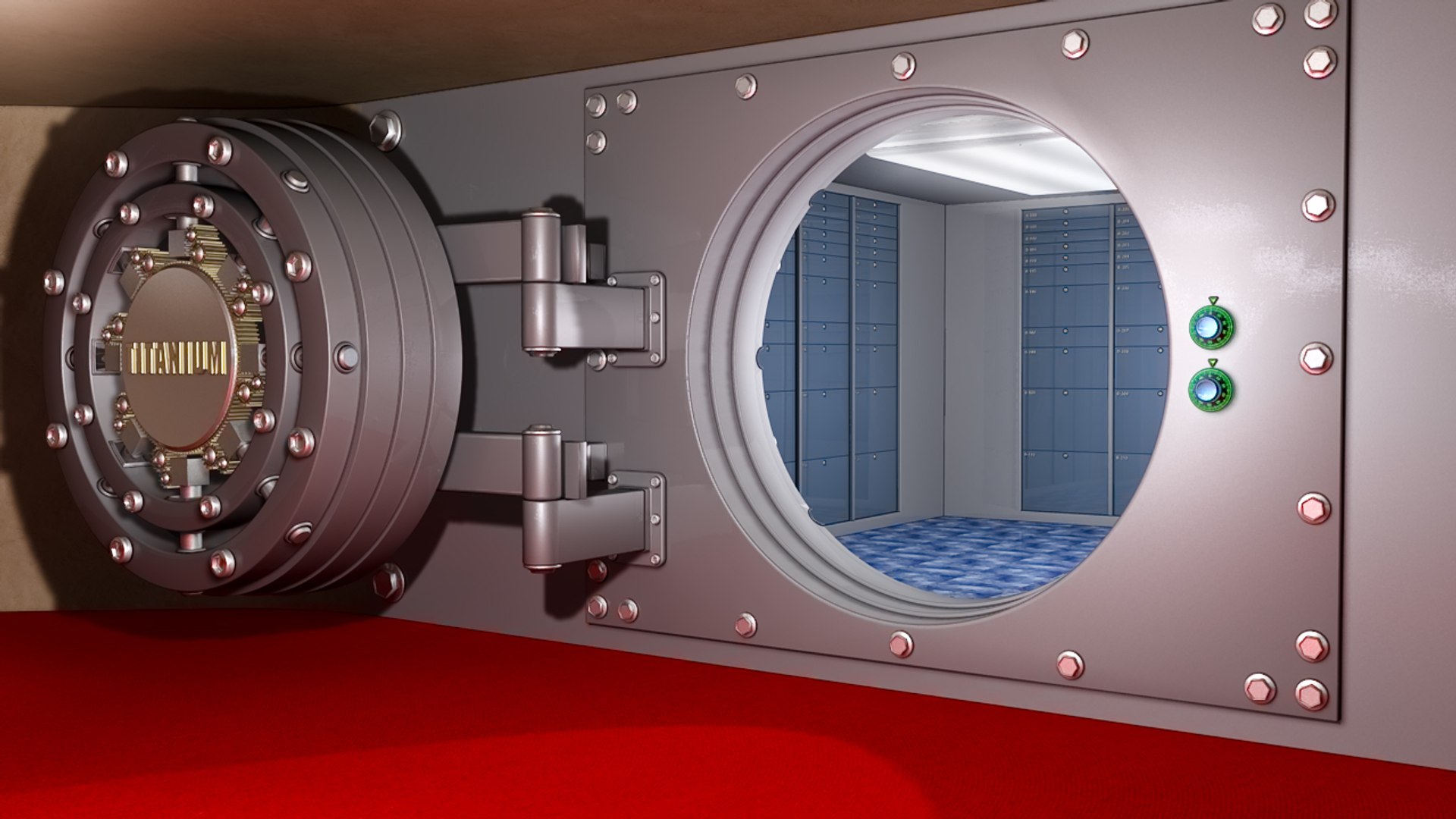 Bank Safe Animatable Parts 3d Dxf