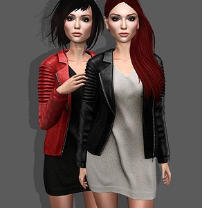 leather jacket dress 3D