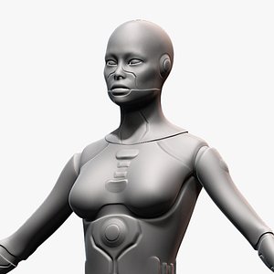 3D Female Robot Base Mesh