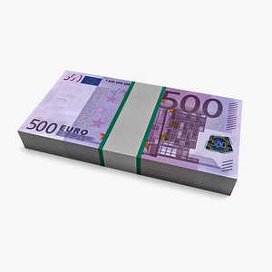 3D EU Currency 500 Euro Banknotes Pack
