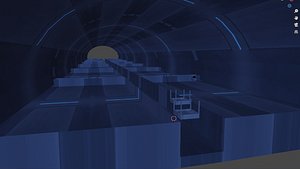 Scifi corridor or train station