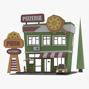 Low poly Minimal Pizzeria 01 3D model