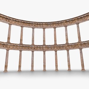 Modular Curved Colonnade Scan with LODs