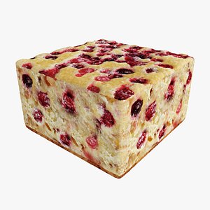 3D Cranberry cake bar