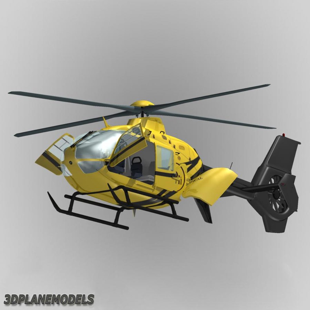 3d eurocopter ec-135 phi helicopters model