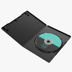 DVD case open with disc 01 mockup 3D model