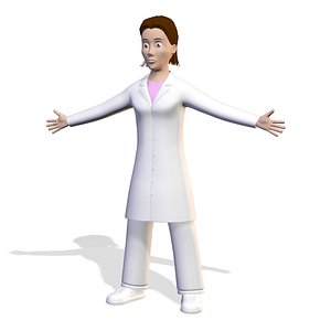 Female Scientist Professor Character RIGGED