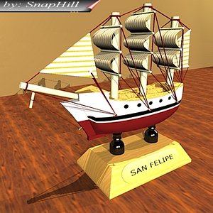 miniature ship 3d model