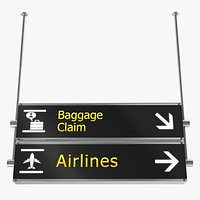 Airport Signs Baggage Claim Airlines 3D Model