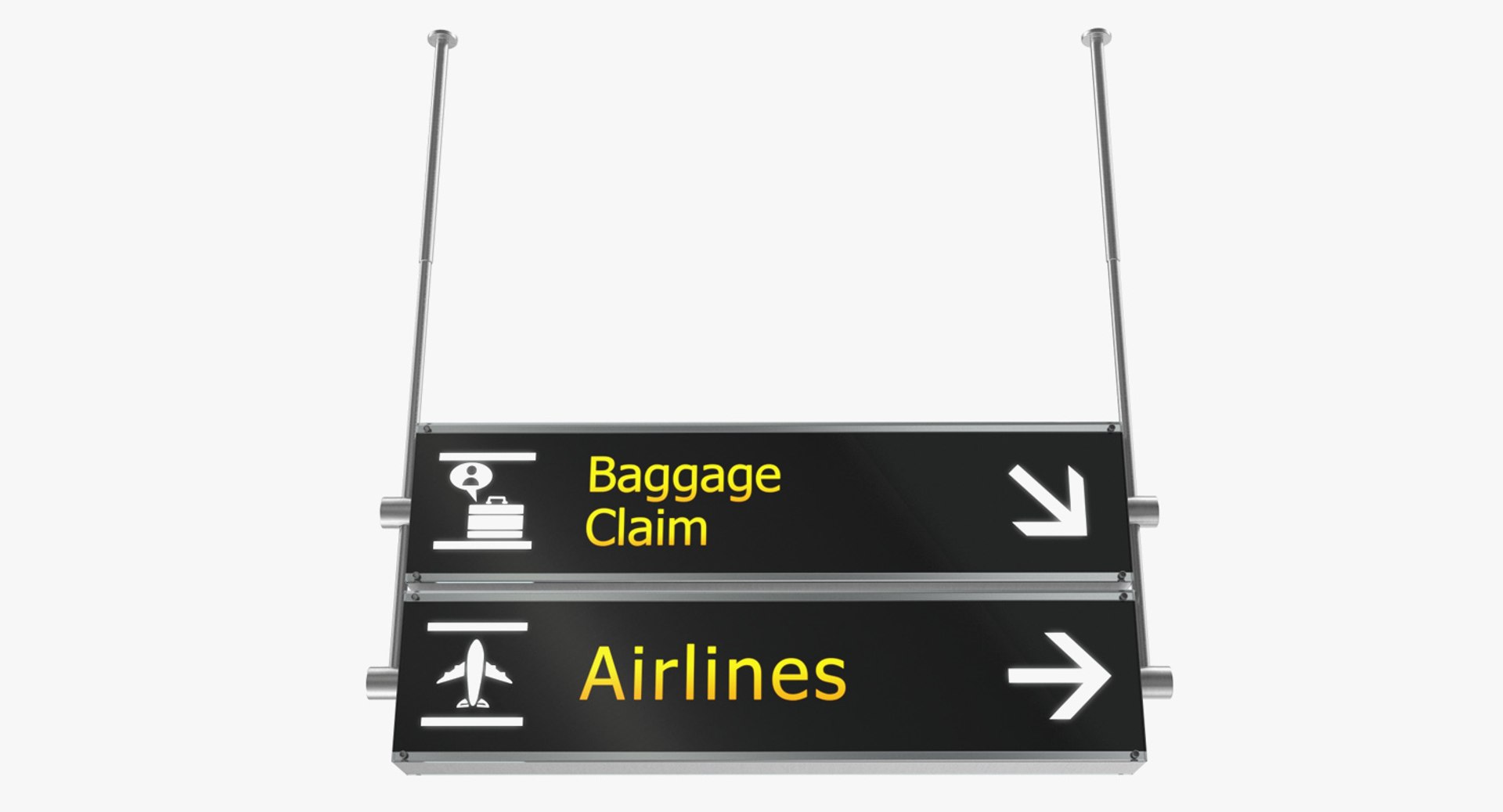 Airport Signs Baggage Claim Airlines 3D Model 3D model preview