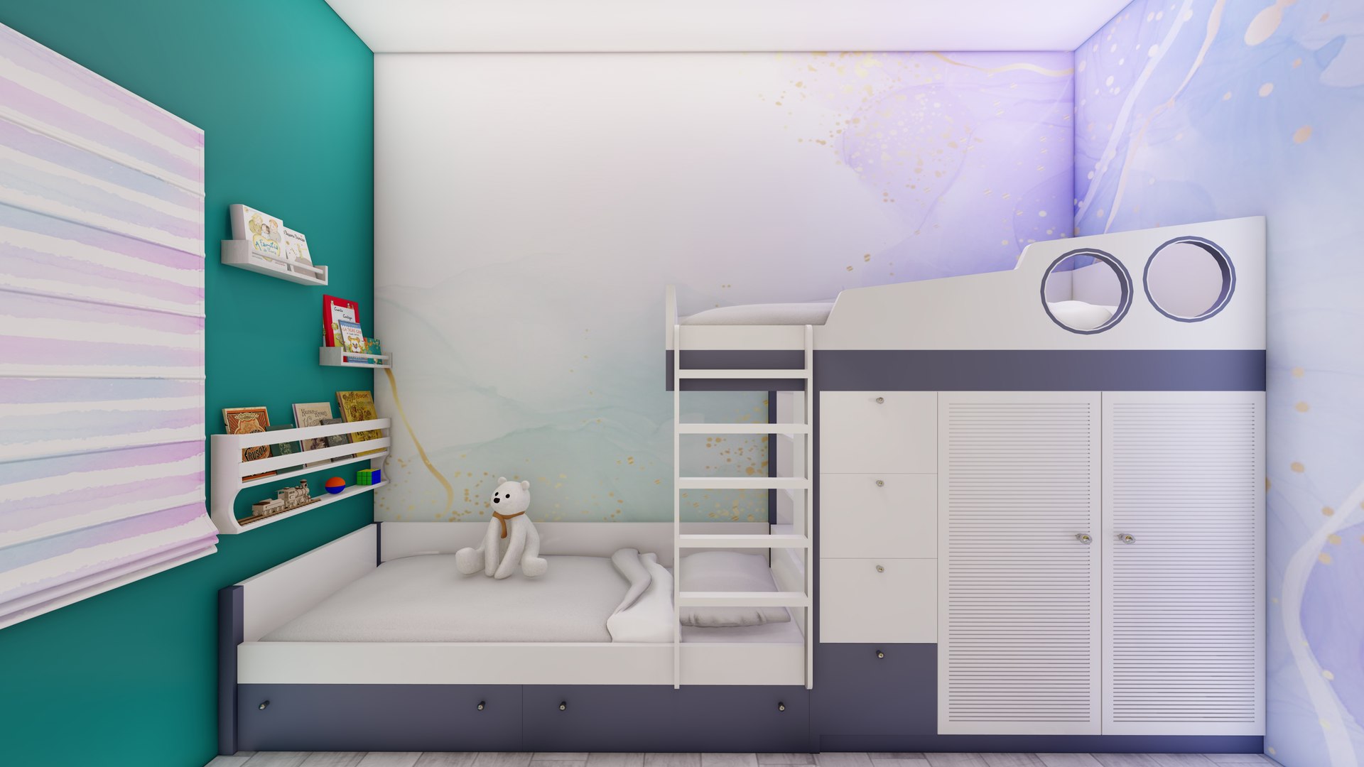3D Colorful Interior Scene Of A Kids Bedroom Model - TurboSquid 2304741