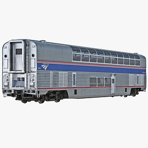 Railroad Double Deck Lounge Car Amtrak