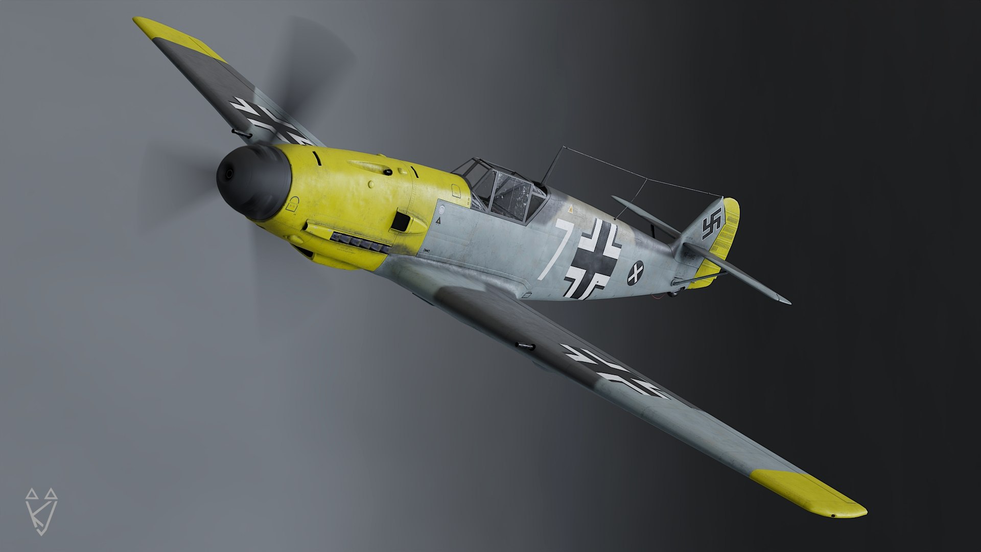 Messerschmitt BF-109 model https://p.turbosquid.com/ts-thumb/U8/OuQGJn/Ka/messerschmittbf109_08/jpg/1642983975/1920x1080/fit_q87/3edb663b24d765ee33d57b1eb1242999eb488545/messerschmittbf109_08.jpg