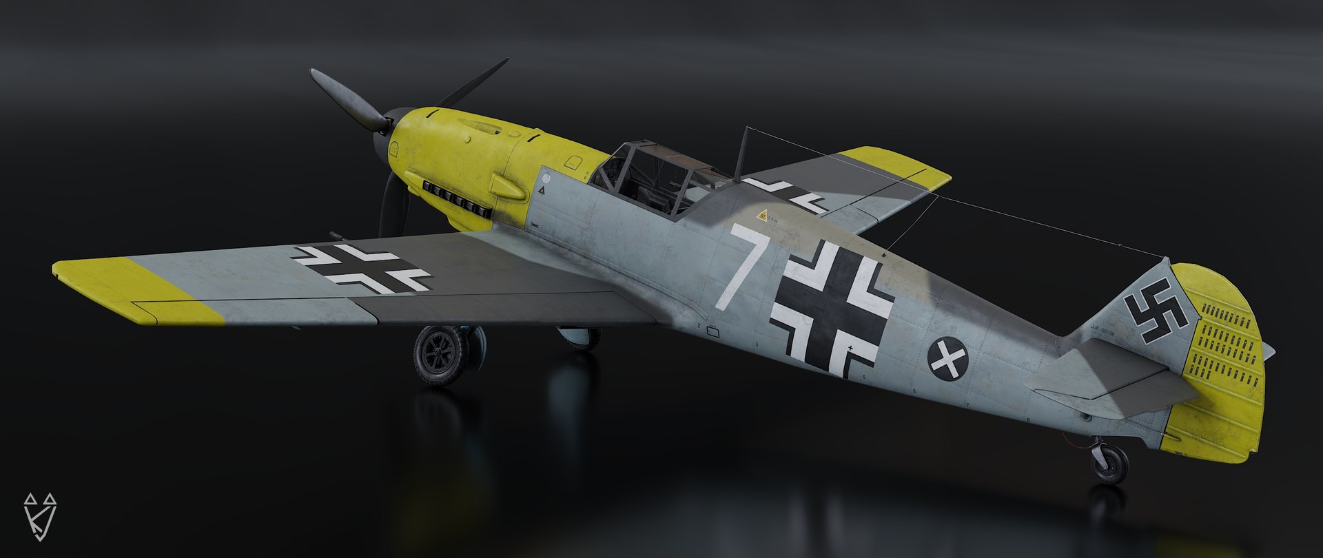 Messerschmitt BF-109 model https://p.turbosquid.com/ts-thumb/U8/OuQGJn/LK/messerschmittbf109_02/jpg/1642984002/1920x1080/fit_q87/cab66dc22cfa7304461e25e4c36957ab6bf7a96b/messerschmittbf109_02.jpg