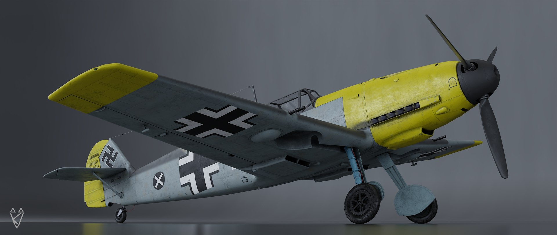 Messerschmitt BF-109 model https://p.turbosquid.com/ts-thumb/U8/OuQGJn/fC/messerschmittbf109_09/jpg/1642984002/1920x1080/fit_q87/b3559e71d35f81c1e47737bc9aa6deba616b5ced/messerschmittbf109_09.jpg