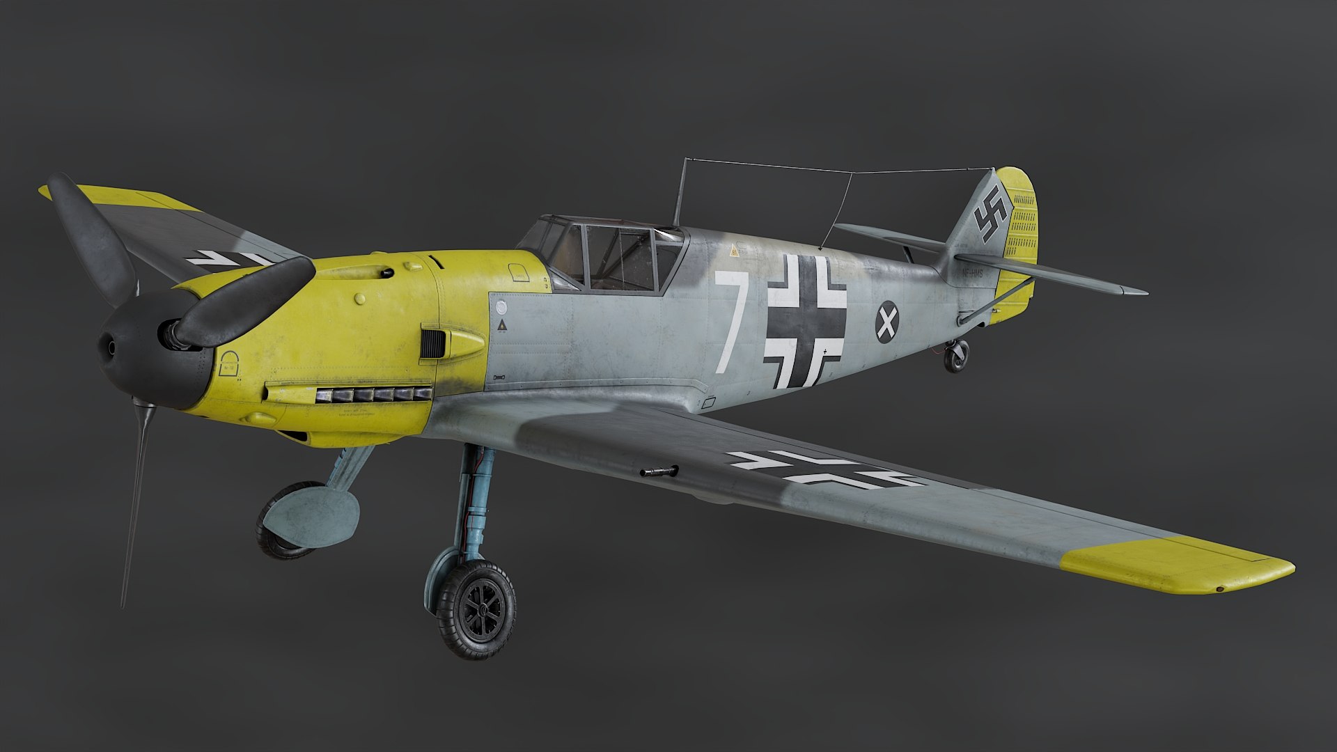 Messerschmitt BF-109 model https://p.turbosquid.com/ts-thumb/U8/OuQGJn/t7/content/jpg/1642983890/1920x1080/fit_q87/a3bbba3d598f13f0cf74756936c5a827c712c371/content.jpg