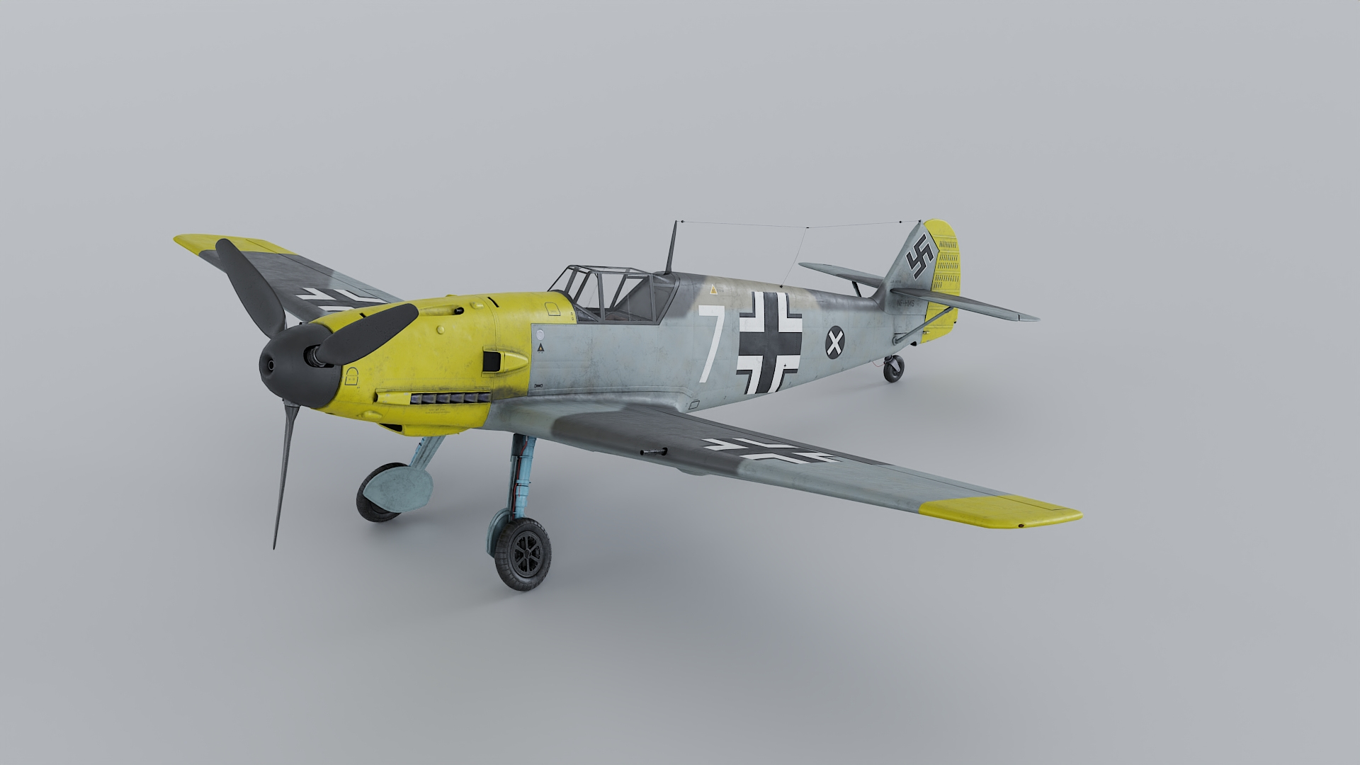 Messerschmitt BF-109 model https://p.turbosquid.com/ts-thumb/U8/OuQGJn/vK/messerschmitt/jpg/1642983925/1920x1080/turn_fit_q99/0c03f53b43fc423df9913e4f24da59d795aa13f5/messerschmitt-1.jpg