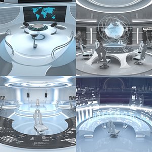 3D model Sci Fi Futuristic Control Room Collection