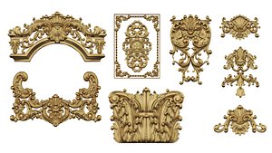 3D Classic 3d model pattern Luxury inlaid gold