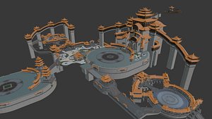 3D Ancient Chinese Architecture Complex model