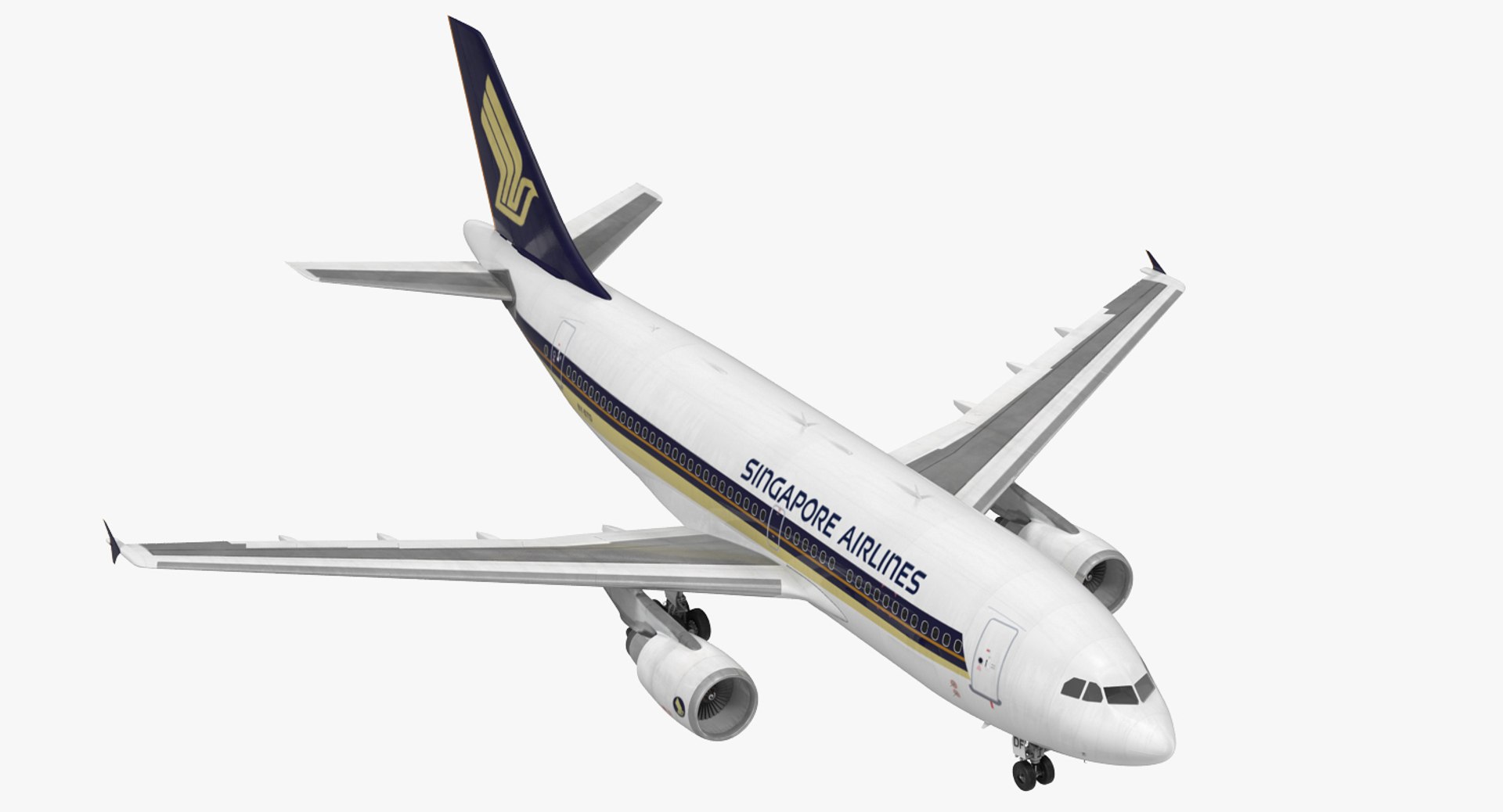 Airbus A310-300 Singapore Airlines 3D Model 3D model preview