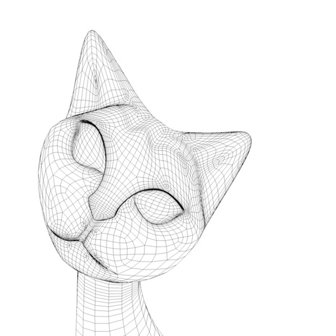 3d model cat figurine wood