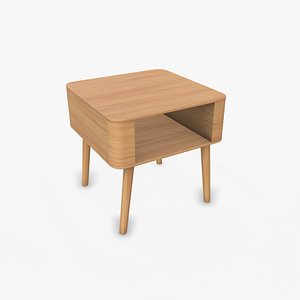 Simple Wooden End Table Low-poly PBR