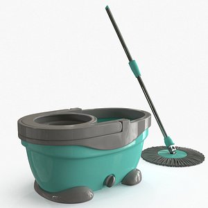 Bucket And Mop 1A - 3D Model by weeray