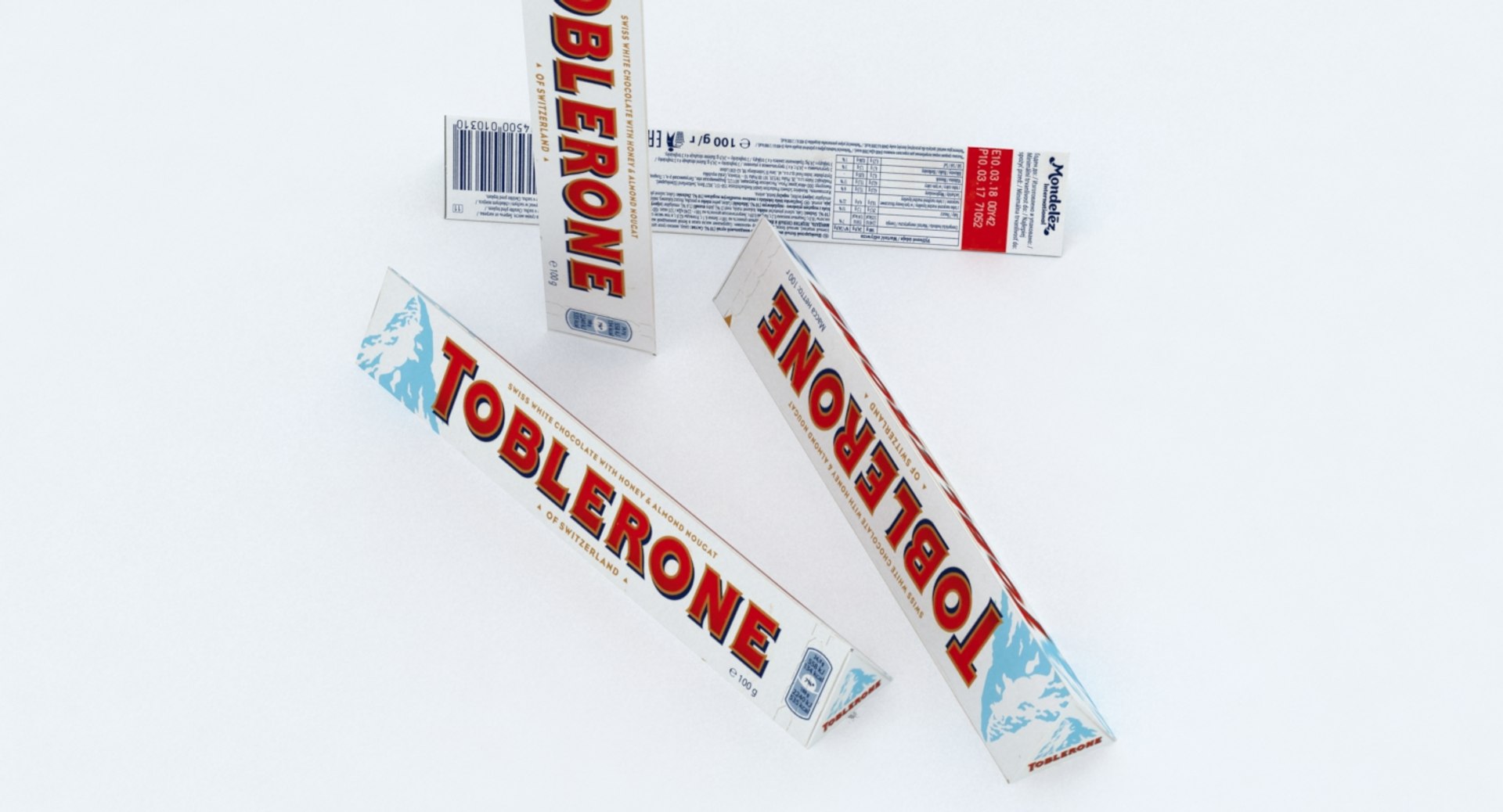 Toblerone White Chocolate Bar 3D Model - TurboSquid 1197493