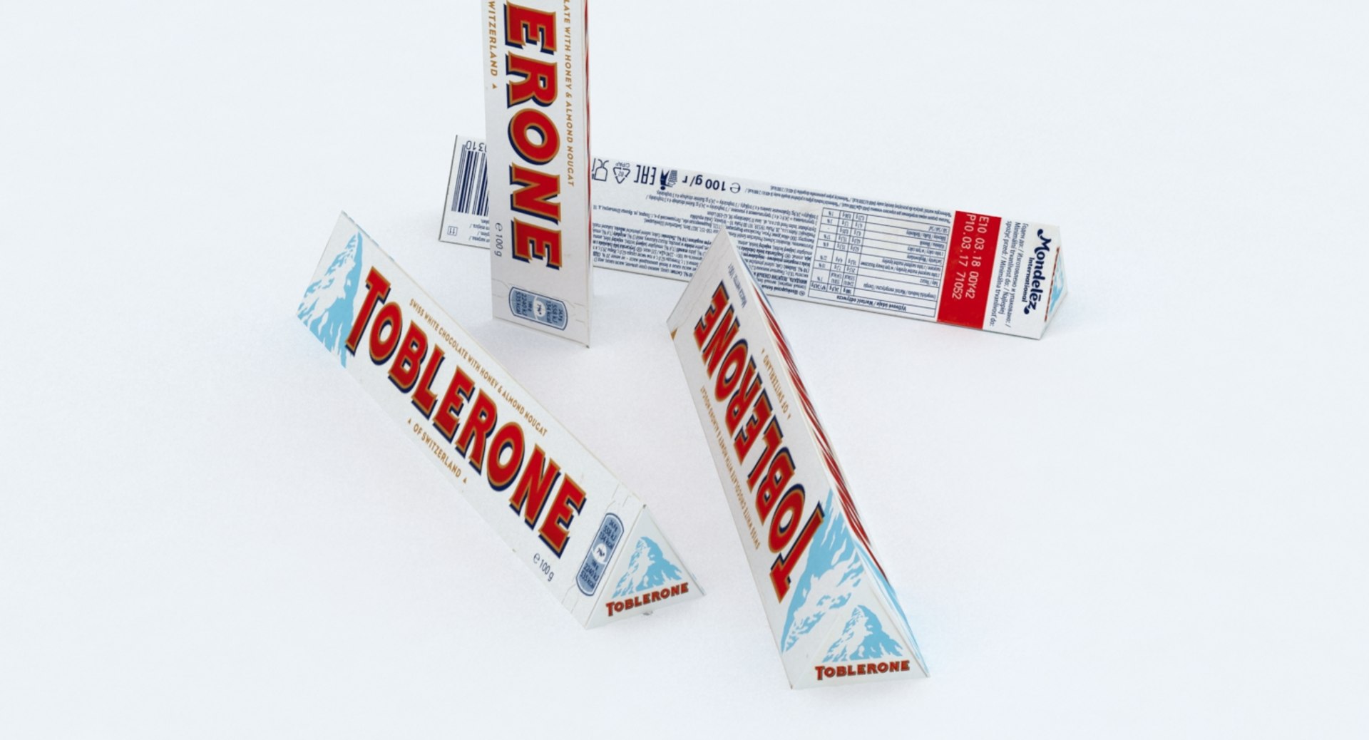Toblerone White Chocolate Bar 3D Model - TurboSquid 1197493
