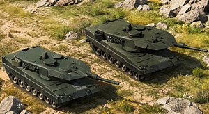 Leopard Rigged Battle Tanks Pack  Military Vehicle  PBR Game Ready  Low Poly 3D model