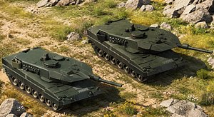 Leopard Rigged Battle Tanks Pack Military Vehicle PBR Game Ready Low Poly