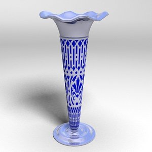 Silver and Blue Vase