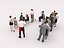 20x LOW POLY BUSINESS MAN CASUAL CAFETERIA SITTING WOMAN MAN PEOPLE CROWD