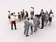 20x LOW POLY BUSINESS MAN CASUAL CAFETERIA SITTING WOMAN MAN PEOPLE CROWD