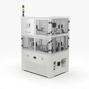 3D model Automatic One Drag Four Pad Printing Machine