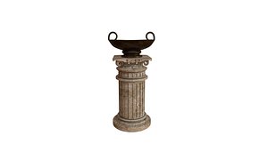 greek column pottery 3d model