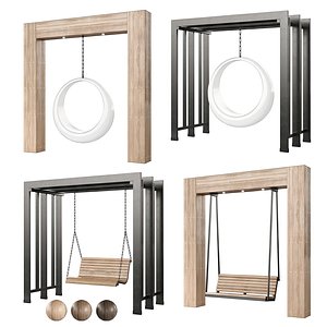 Swing set with canopy 3D