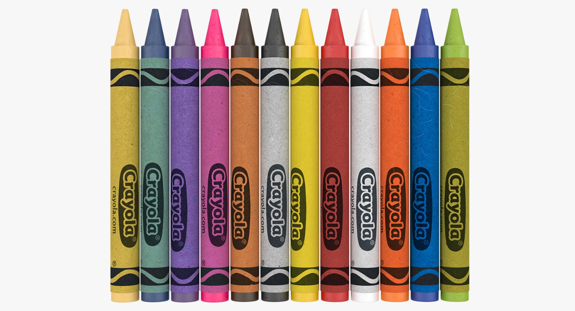 3D Model Crayons Set 12 Count - TurboSquid 1288579