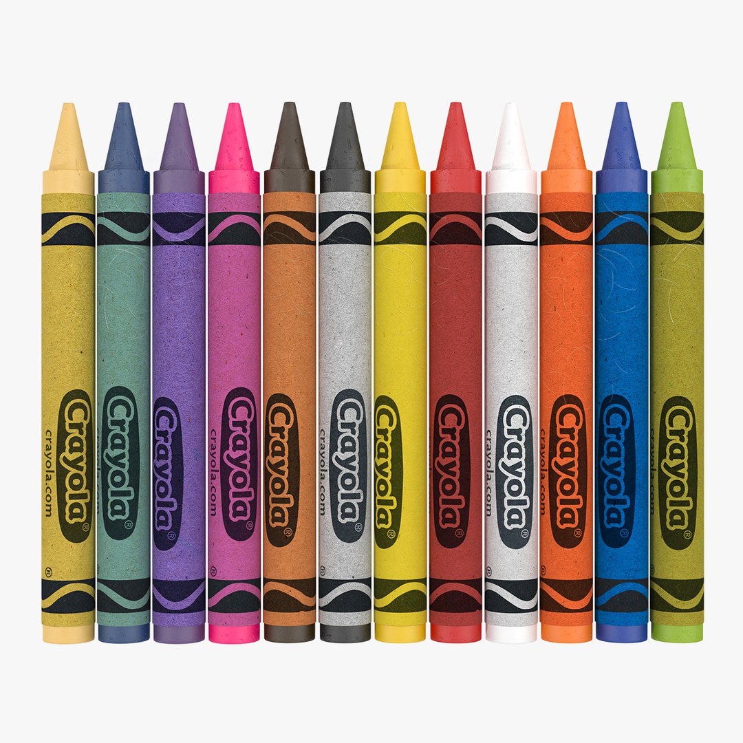 Crayons Set 12 Count 3D model preview