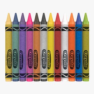 3D model crayons set 12 count