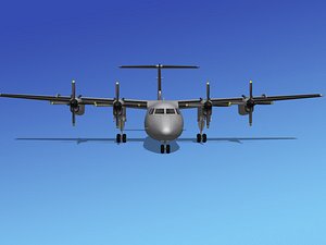 dhc-7-200 passenger freight 3d model